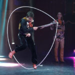 Milton Manica performing the Texas Skip, a masterclass in western rope spinning and precision.